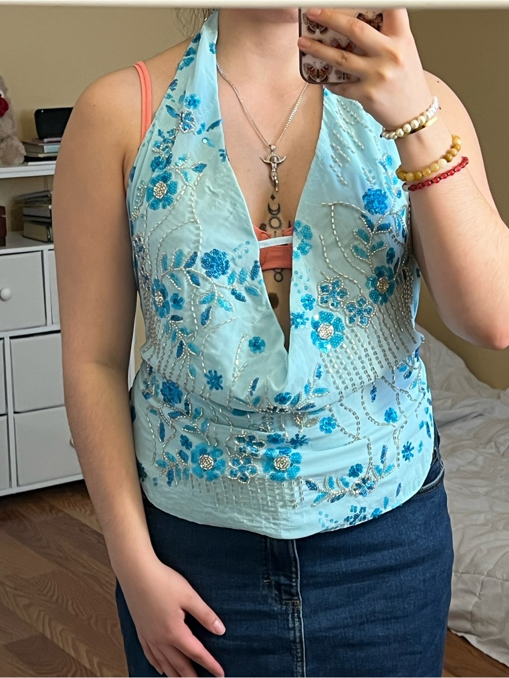 Beaded Halter Top